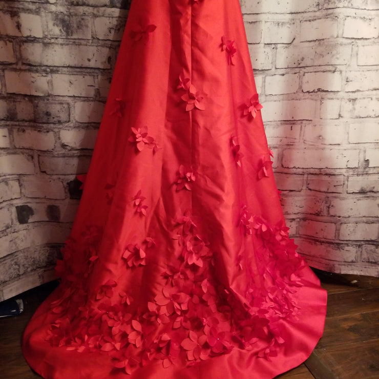 RED ALINE 3D FLOWERS GOWN -NEW