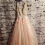 PEACH/IVORY A LINE GOWN (NEW)
