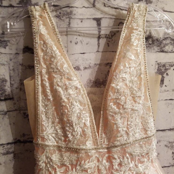 PEACH/IVORY A LINE GOWN (NEW)