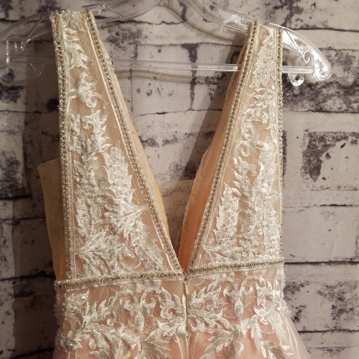 PEACH/IVORY A LINE GOWN (NEW)
