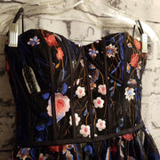 BLACK/FLORAL A LINE GOWN (NEW)