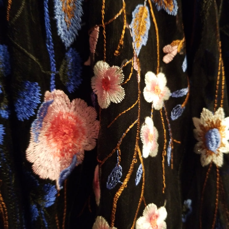 BLACK/FLORAL A LINE GOWN (NEW)