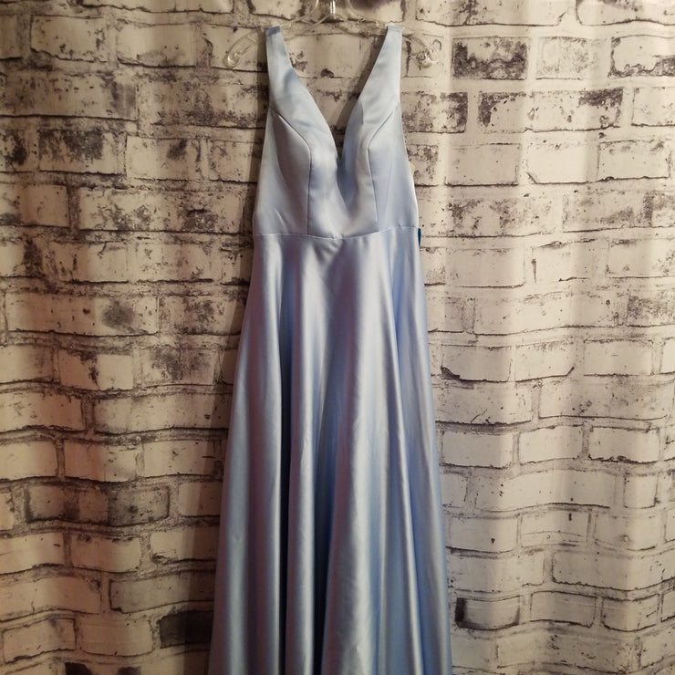 BLUE A LINE GOWN W/ POCKETS