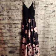 NAVY/FLORAL A LINE GOWN (NEW)