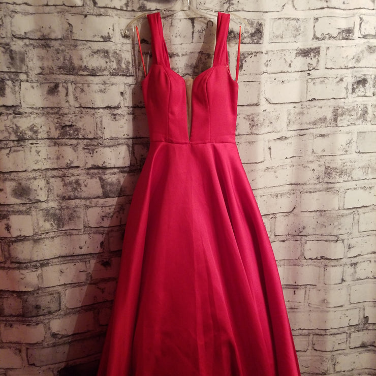 RED A LINE GOWN