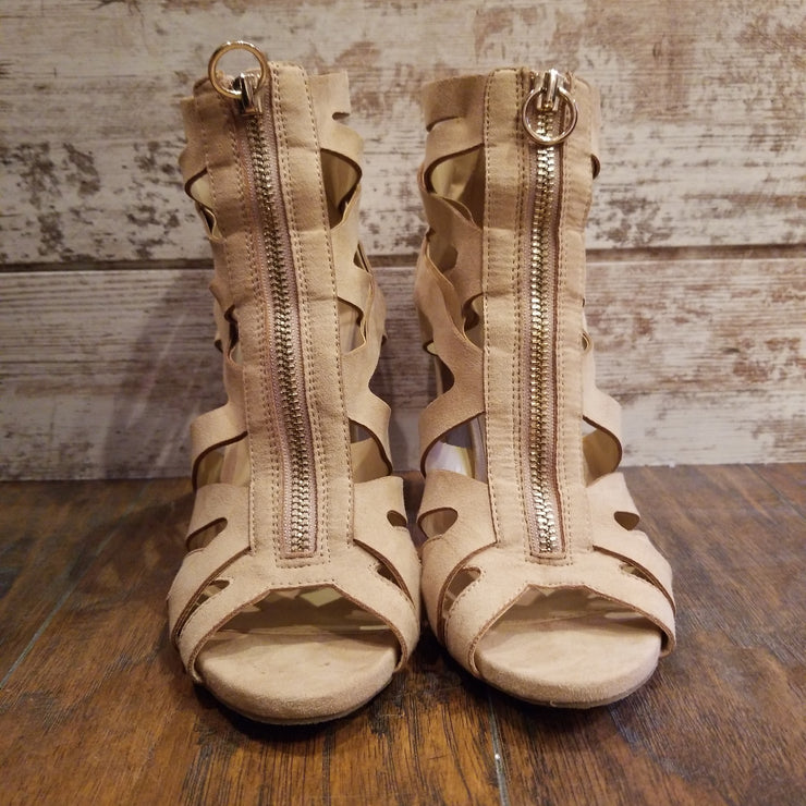 TAN ZIPPERED SHOES