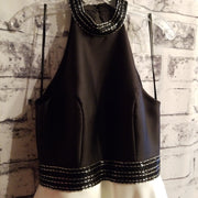 WHITE/BLACK A LINE GOWN (NEW)