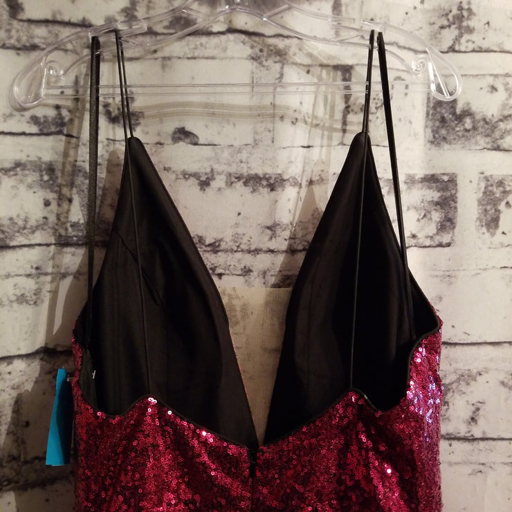 PINK SPARKLY A LINE GOWN