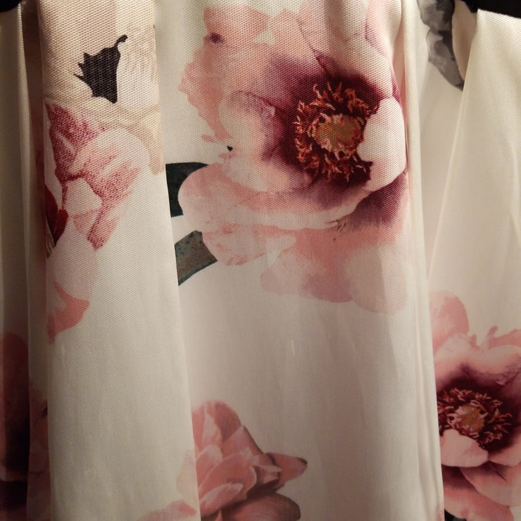BLACK/FLORAL A LINE GOWN - NEW