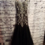 BLACK GEMMED MERMAID GOWN