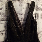 BLACK/FLORAL A LINE GOWN (NEW)