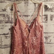 PINK FLORAL LONG EVENING GOWN