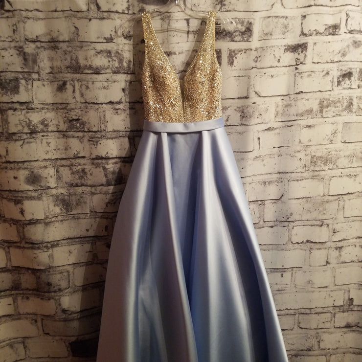 BLUE A LINE GOWN (NEW)