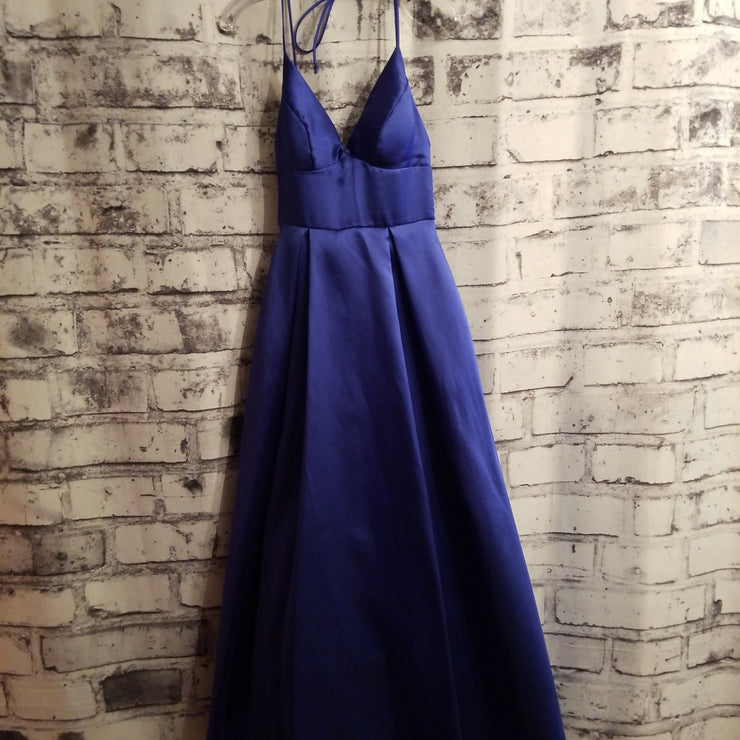 ROYAL BLUE A LINE GOWN