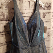 BLUE SPARKLY A LINE GOWN (NEW)