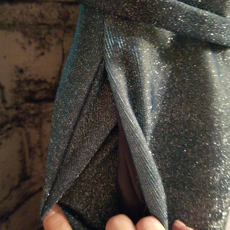 BLUE SPARKLY A LINE GOWN (NEW)