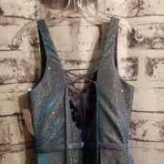 BLUE SPARKLY A LINE GOWN (NEW)