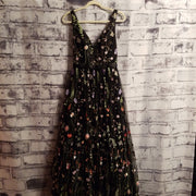 BLACK/FLORAL A LINE GOWN (NEW)