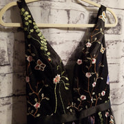 BLACK/FLORAL A LINE GOWN (NEW)