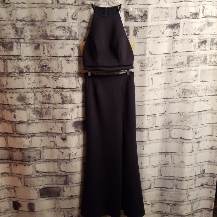 NAVY 2 PC. LONG GOWN SET