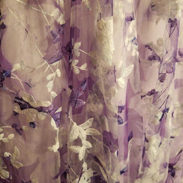 PURPLE/FLORAL A LINE GOWN