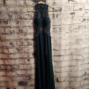 GREEN LONG EVENING GOWN