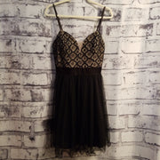 BLACK/TAN SHORT DRESS