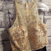 NAVY/TAN 2 PC. PRINCESS GOWN