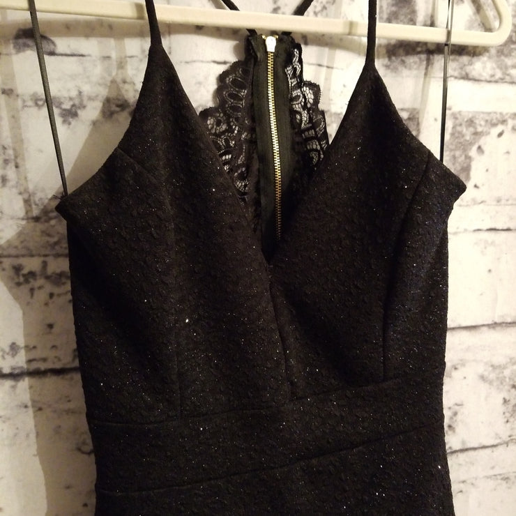 BLACK SPARKLY SHORT DRESS