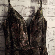 BLACK FLORAL A LINE GOWN (NEW)