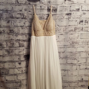 WHITE/GOLD A LINE GOWN (NEW)