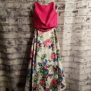 PINK/FLORAL 2 PC. A LINE GOWN