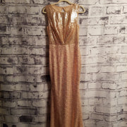 BLUSH/GOLD SEQUIN LONG DRESS (NEW)