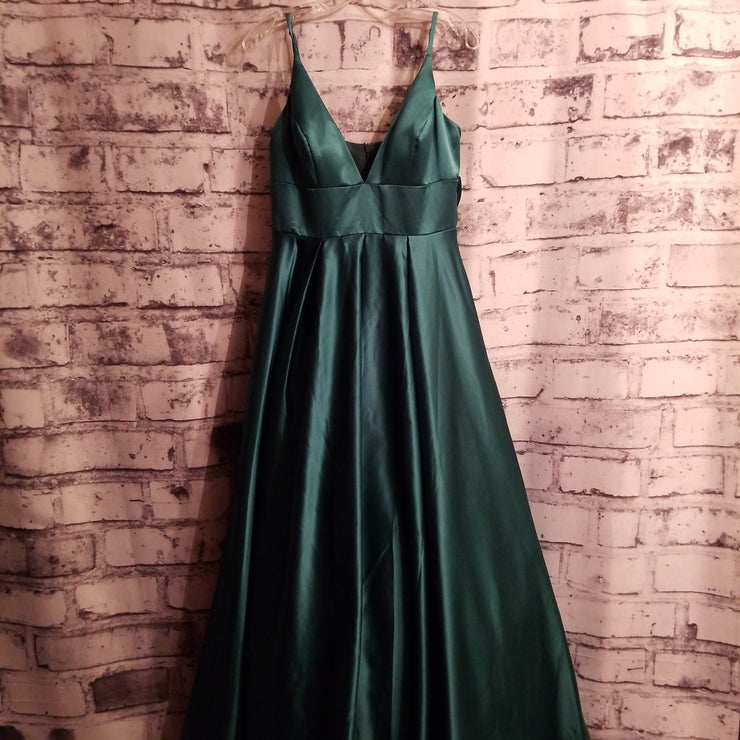 GREEN A LINE GOWN