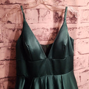 GREEN A LINE GOWN
