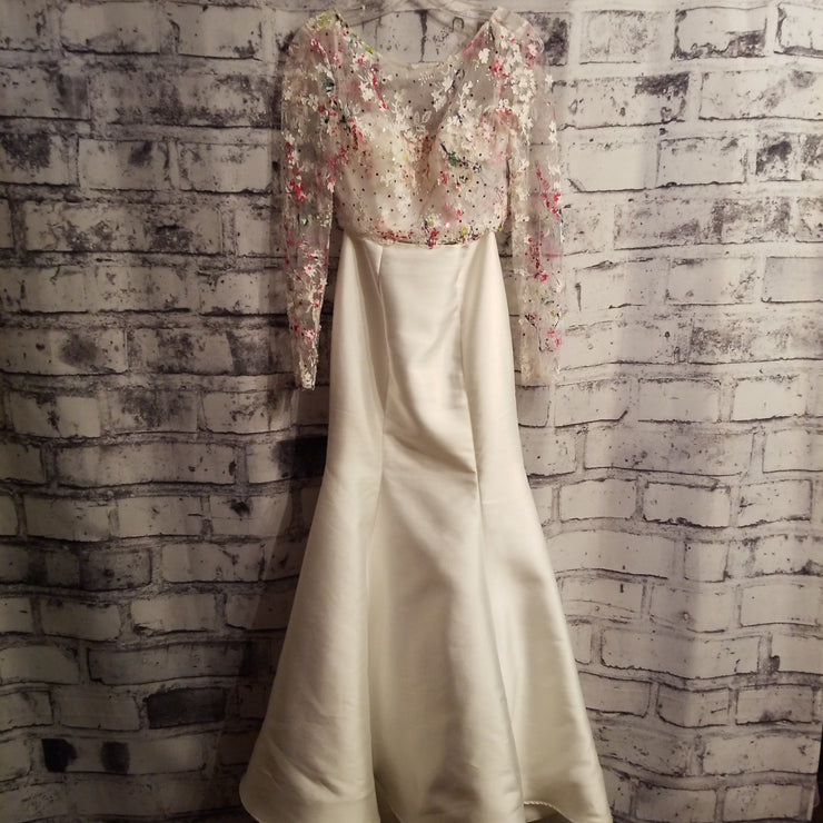 WHITE 2 PC. FLORAL TOP MERMAID