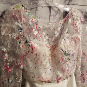 WHITE 2 PC. FLORAL TOP MERMAID