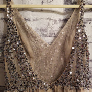 TAN/SILVER SEQUIN SHORT DRESS