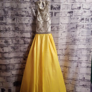 WHITE/YELLOW A LINE GOWN