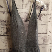 BLUE SPARKLY A LINE GOWN (NEW)