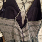 BLUE SPARKLY A LINE GOWN (NEW)
