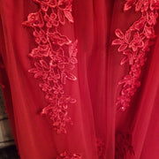 RED/FLORAL A LINE GOWN (NEW)