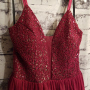 BURGUNDY A LINE GOWN (NEW)