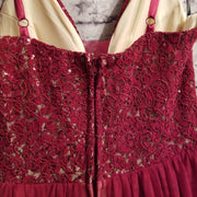 BURGUNDY A LINE GOWN (NEW)