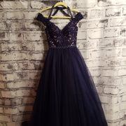 NAVY PRINCESS GOWN