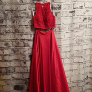 RED 2 PC. A LINE GOWN SET