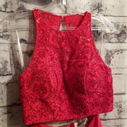 RED 2 PC. A LINE GOWN SET