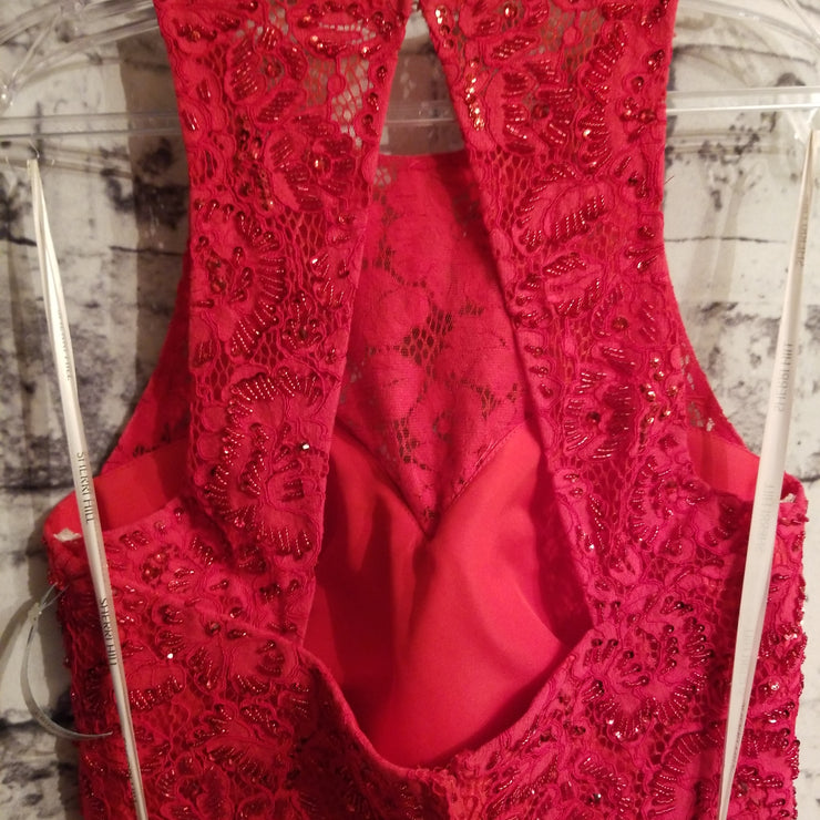 RED 2 PC. A LINE GOWN SET