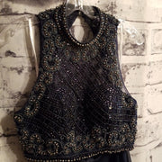 NAVY 2 PC. BEADED DRESS SET