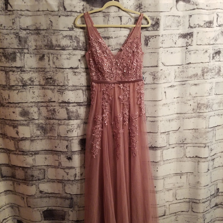 ROSE/FLORAL A LINE GOWN